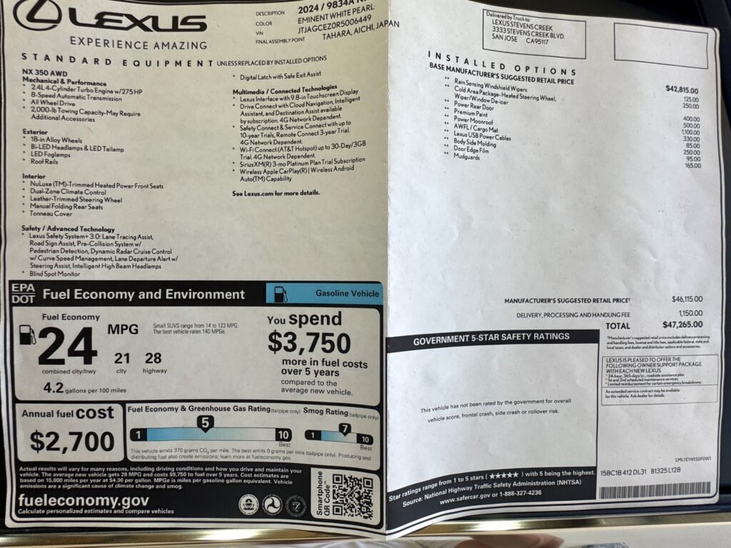 2024 Lexus NX 350 AWD